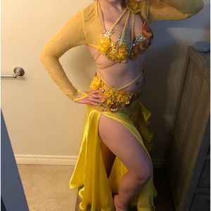 Yellow belly dance costume